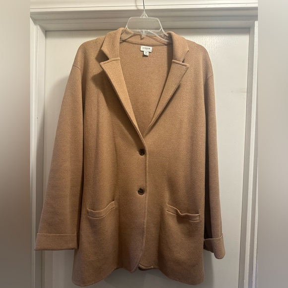 J. Crew Tan Women's Sweater Blazer - Picture 2 of 8